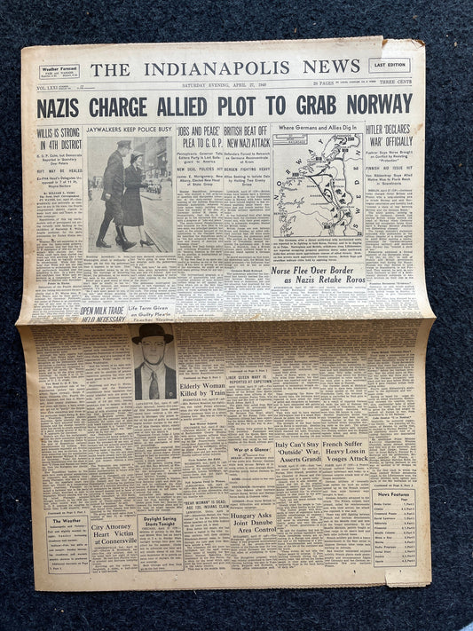 1940 German Seizure of Norway, Invasion of Denmark, German Advances into France, World War 2 Memorabilia Gifts, History Gifts,