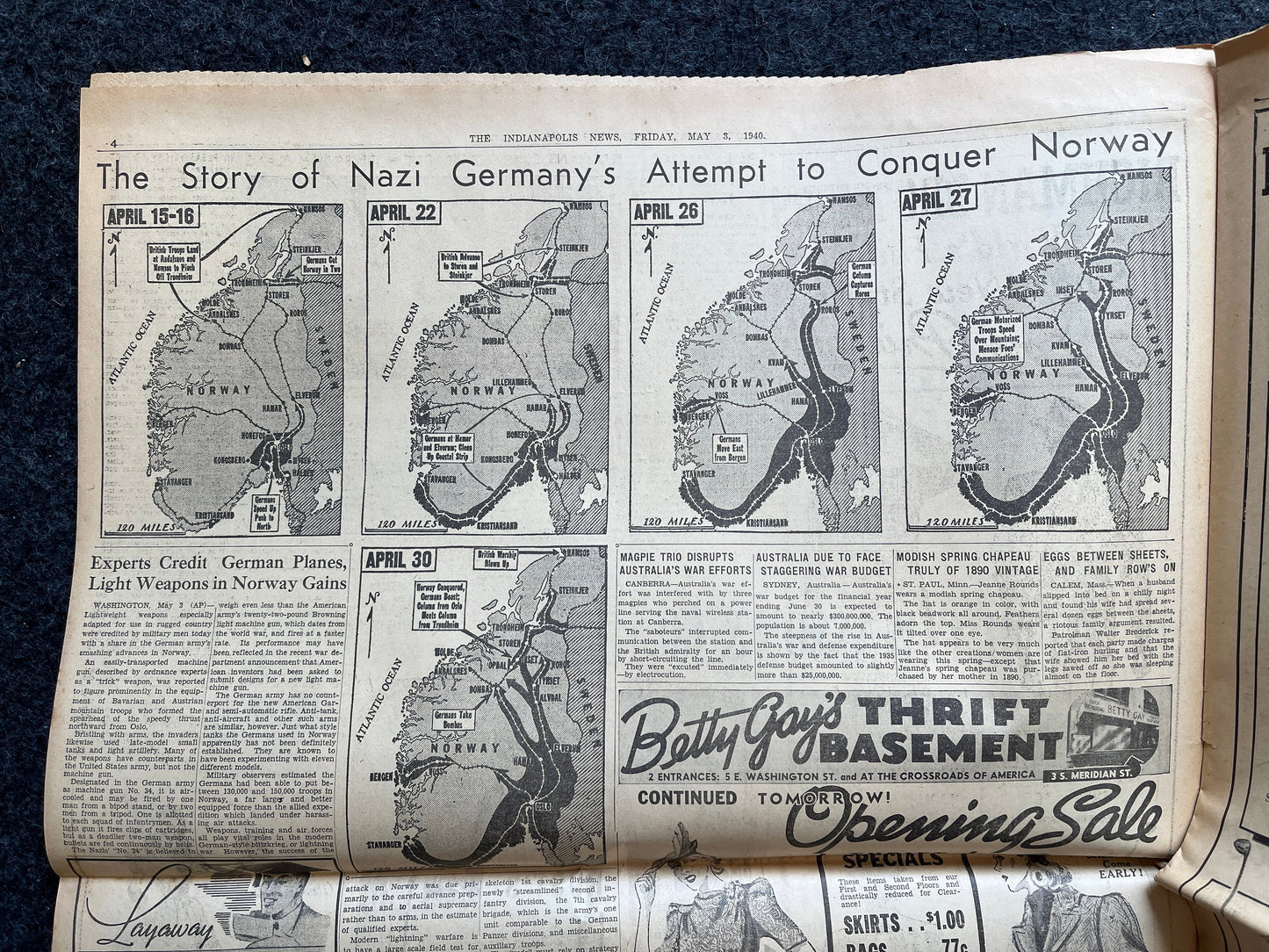 1940 Italy Enters War, Norway Crumbles to German Onslaught, World War 2 Memorabilia Gifts, History Gifts, Dad Gifts, Military Memorabilia