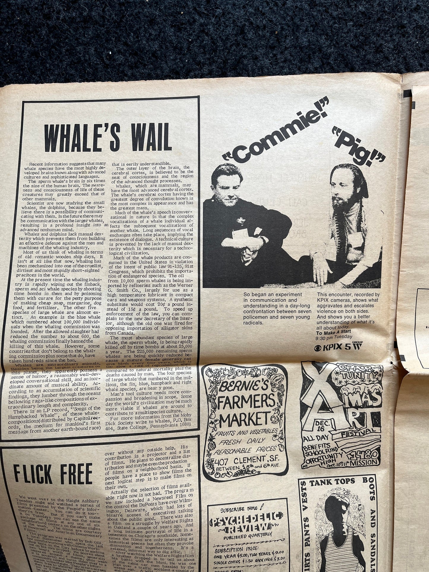 1970s High Times Underground Newspaper, Black Panther Party, Vintage Antique Collectibles, Hippie Grunge Art Gifts, San Francisco Gifts