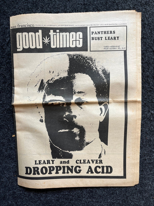 1970s Tim Leary Psychedelic High Times Underground Newspaper, Black Panther Party, Vintage Antique Collectibles, Hippie Grunge Art Gifts