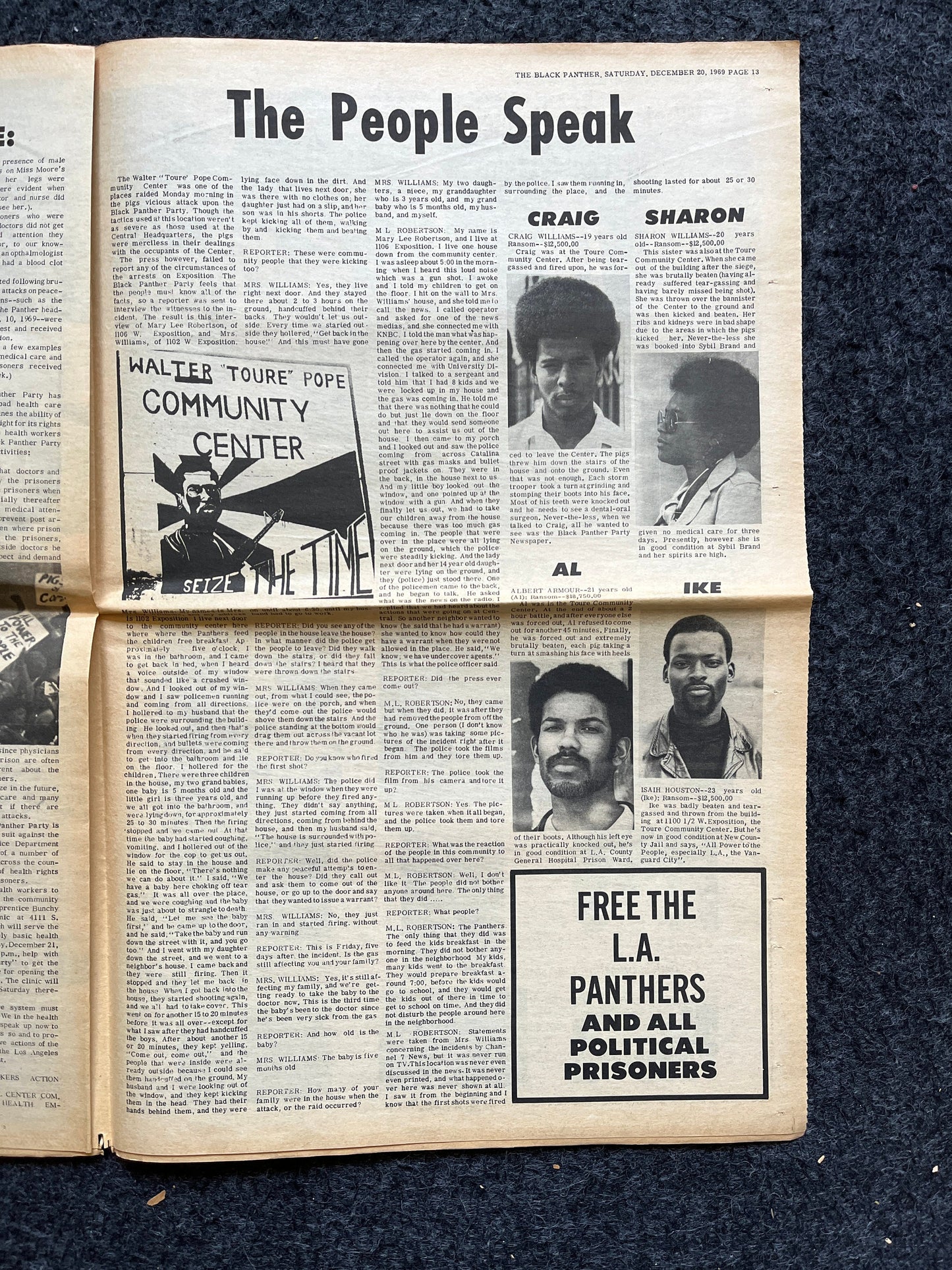 1970 Black Panther Memorial Newspaper Political Party Support Propaganda, Education Art Civil Rights Memorabilia, Vietnam Souvenirs and Gift