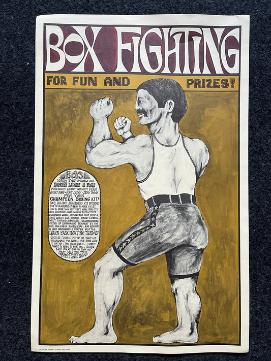 Vintage Boxing John Hitesman Lithograph Poster 1960's MCM Wall Decoration, Vintage Gifts, Housewarming Gifts, Mid Century Modern Wall Art