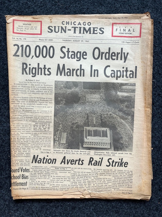 1963 MLK Jr I Have A Dream Civil Rights March, US History, Civil Rights Black History BLM – Vintage Original Newspaper, History Wall Decor