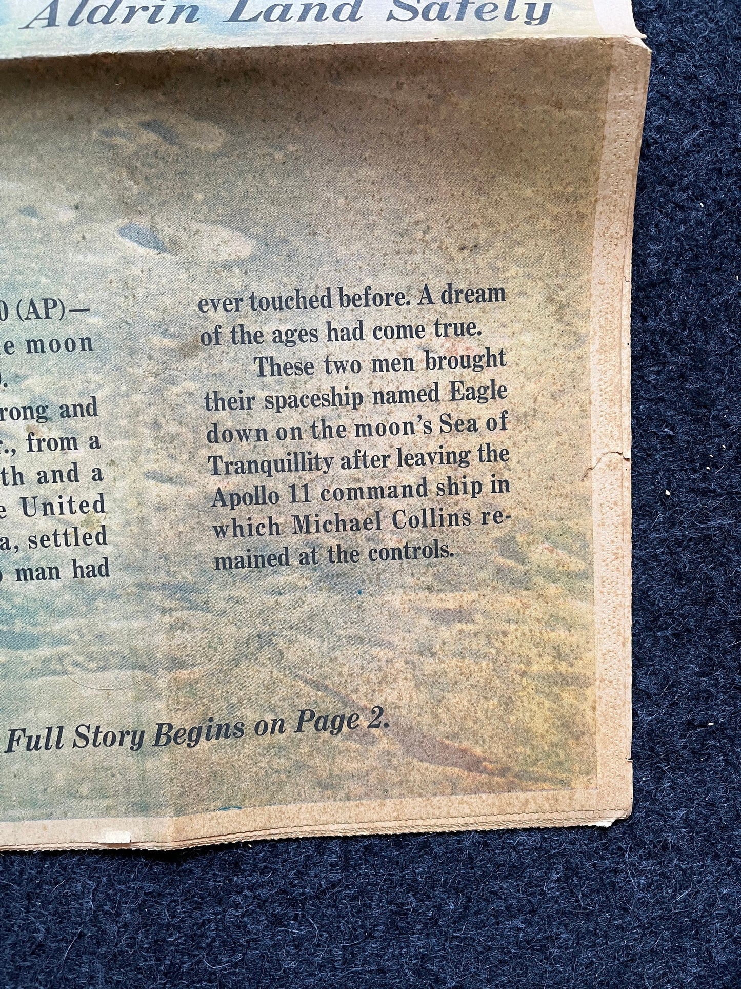 Original Moon Landing Vintage Newspaper - NASA Apollo 11 Program Moonwalk - Space Race Neil Armstrong Buzz Aldrin - Gifts For Nerds, Space A