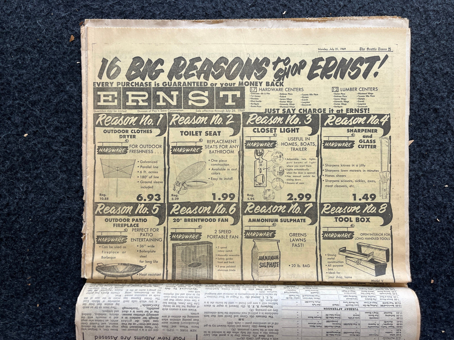 Original Moon Landing Vintage Newspaper - NASA Apollo 11 Program Moonwalk - Space Race Neil Armstrong Buzz Aldrin - Gifts For Nerds, Space A