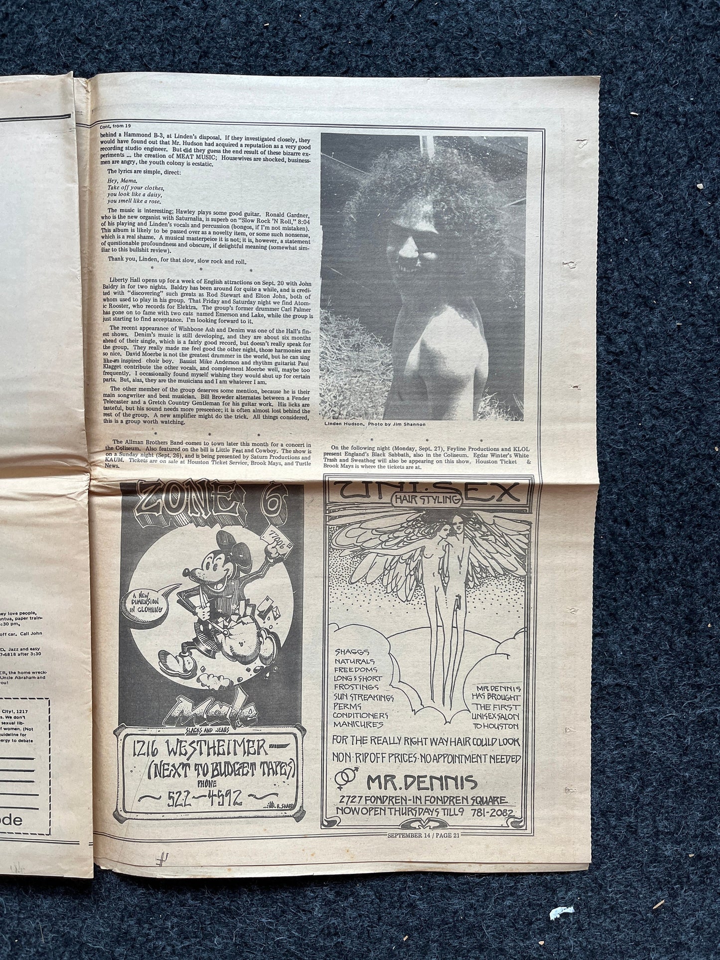 1970s Space City Houston Texas Underground Newspaper, Black Panther Party, Vintage Antique Collectibles, Hippie Grunge Art Gifts,