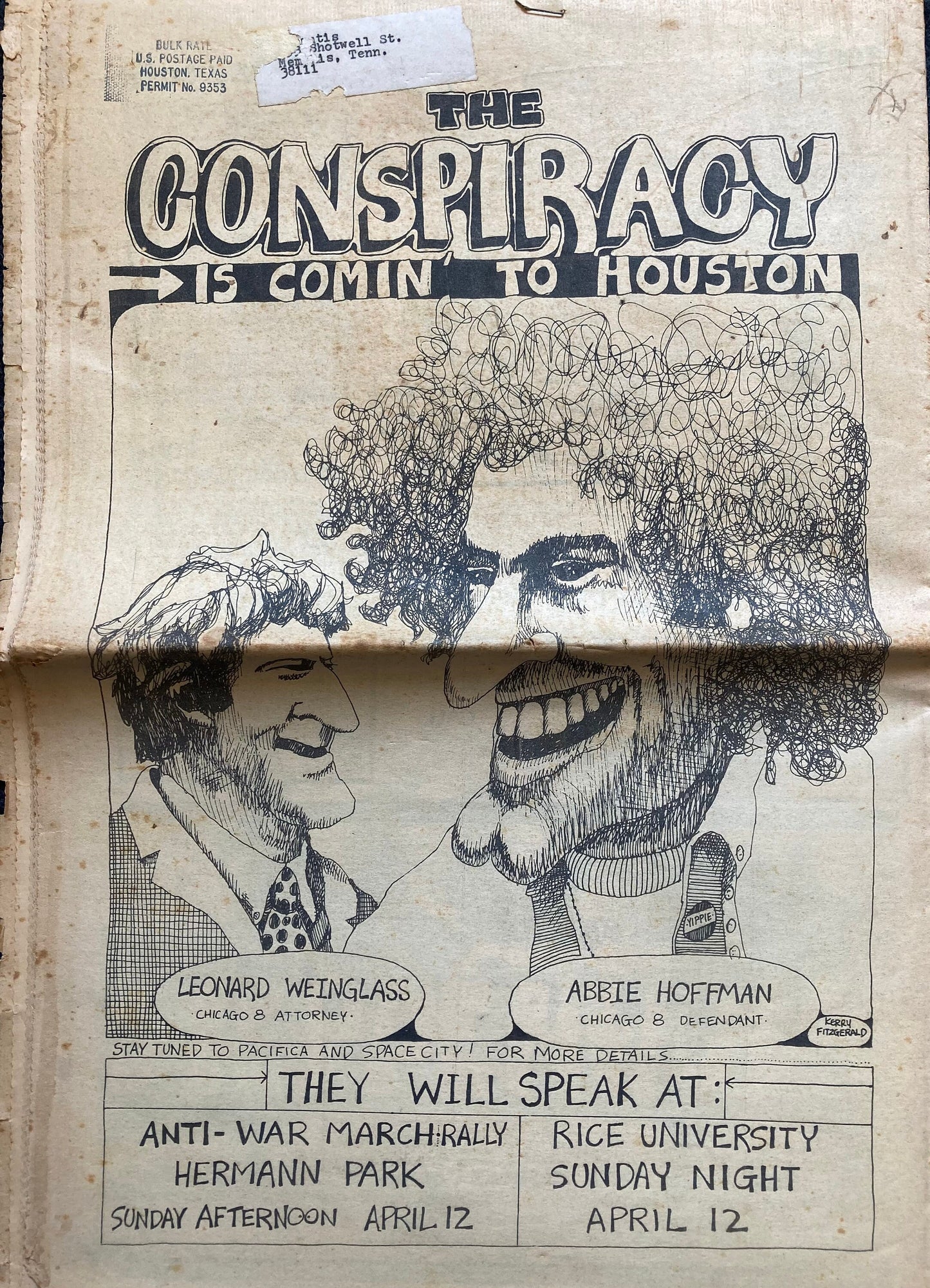 1970s Space City Houston Texas Underground Newspaper, Black Panther Party, Vintage Antique Collectibles, Hippie Grunge Art Gifts,