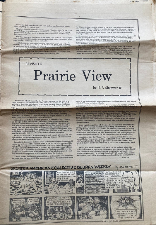 1970s Space City Houston Texas Underground Newspaper, Black Panther Party, Vintage Antique Collectibles, Hippie Grunge Art Gifts,