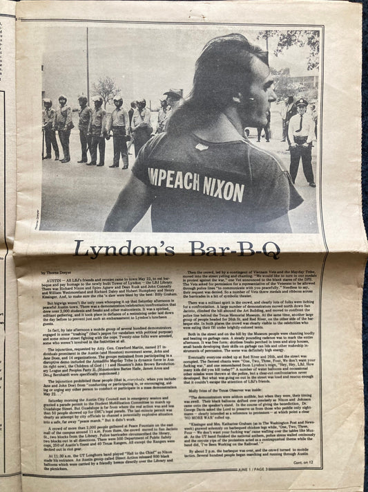 1970s Space City Houston Texas Underground Newspaper, Black Panther Party, Vintage Antique Collectibles, Hippie Grunge Art Gifts,