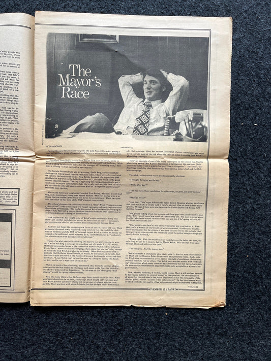 1970s Space City Houston Texas Underground Newspaper, Black Panther Party, Vintage Antique Collectibles, Hippie Grunge Art Gifts,