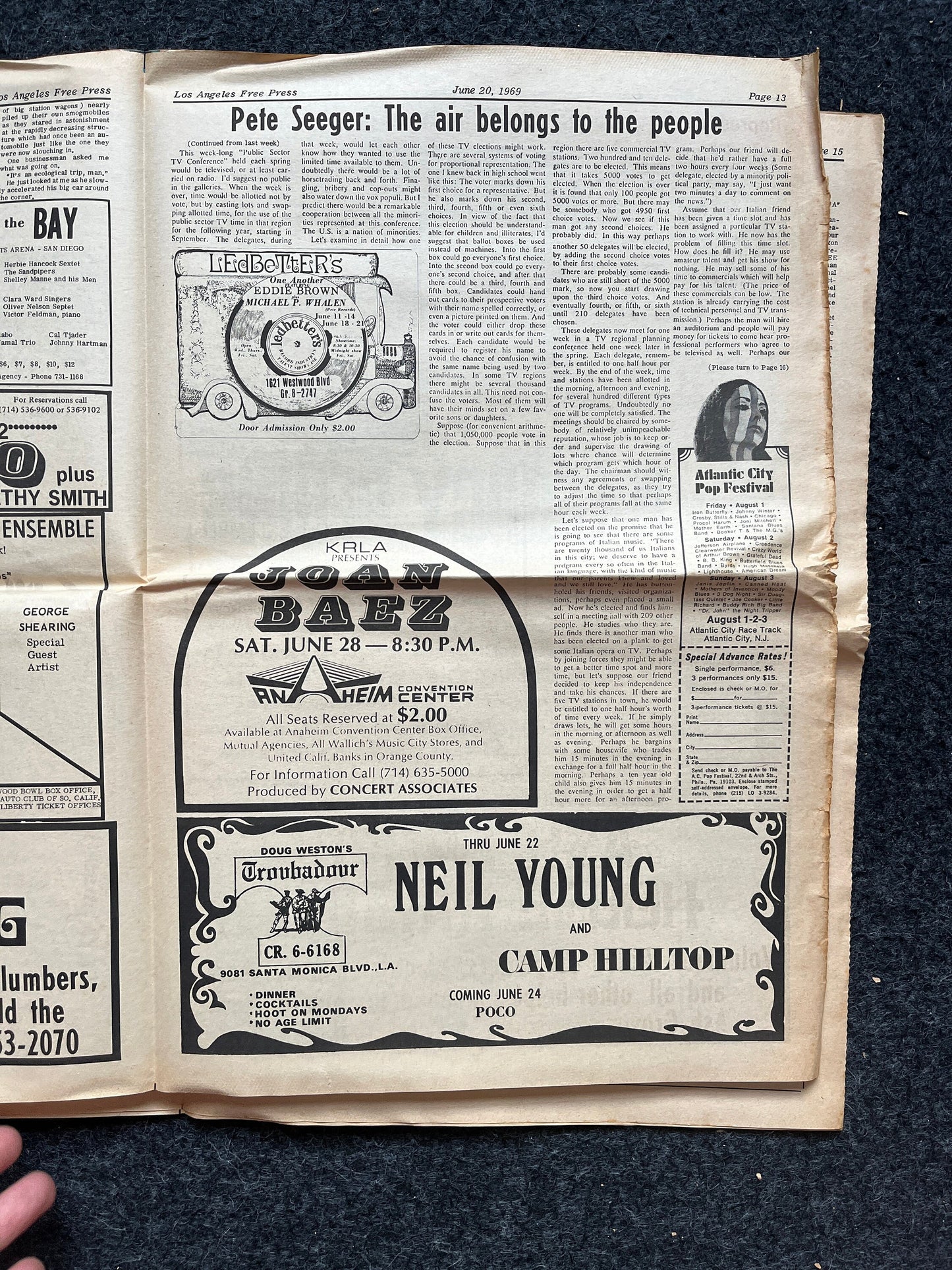 1970s CounterCulture LGBT Los Angeles Free Press, Black Panther Party, Underground Far-Left Newspaper, Vintage Newspaper, Original Newspaper
