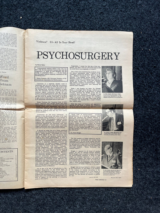 1970s Psycho Therapy Mental Health Space City Houston Texas Underground Newspaper, Black Panther Party, Vintage Antique Collectibles