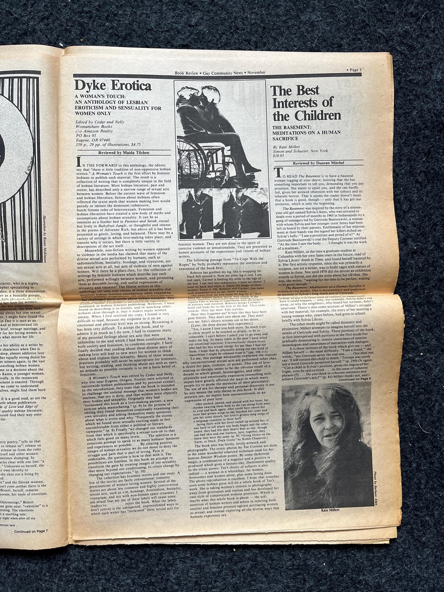 1980s Milton Matson Newspaper, LGBTQIA Memorabilia, Queer Gifts Artworks, Lesbian gift, Trans Rights, Gay Books Magazines,