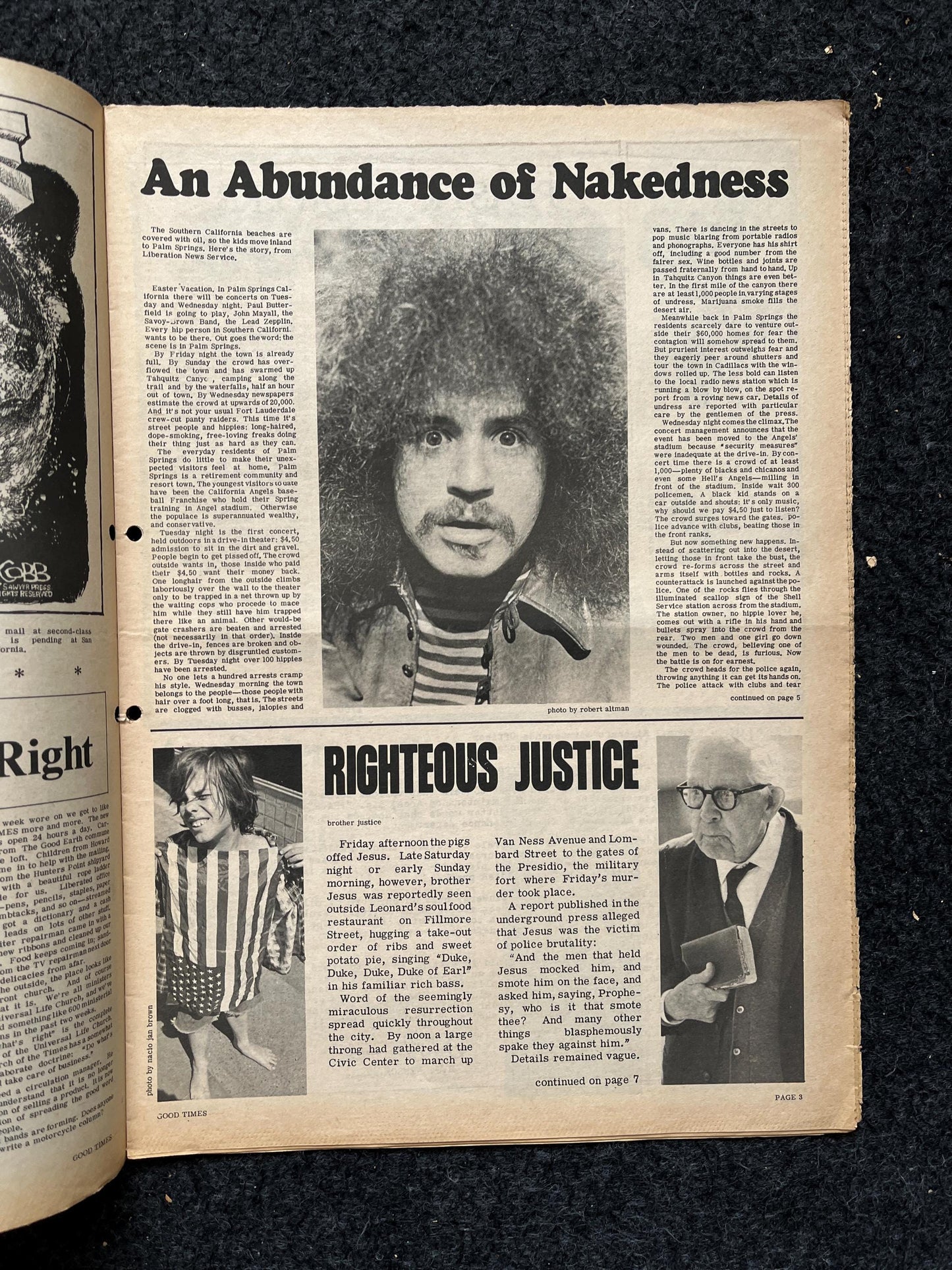 1969 San Francisco Leftist Newspaper Vintage Ephemera Gifts, Vintage Zine, Good Times Decor, Black Panther Party, California Gifts