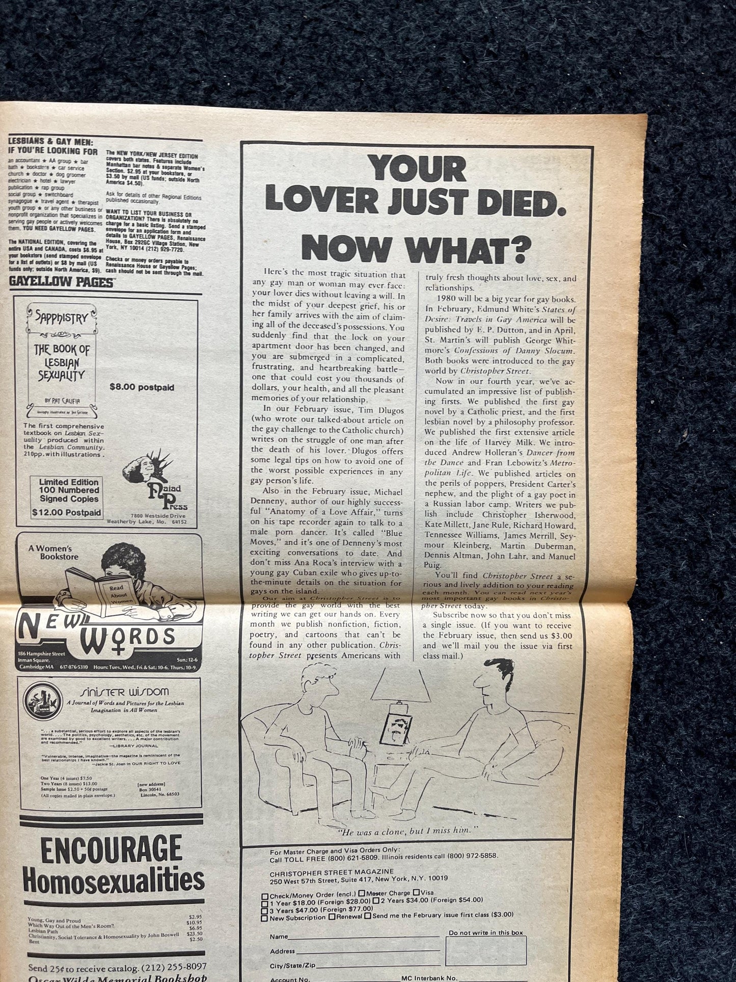 Vintage 1980s Boston LGBT Newspaper, LGBTQIA Memorabilia, Queer Gifts Artworks, Lesbian gift, Trans Acceptance, Gay Books Magazines,