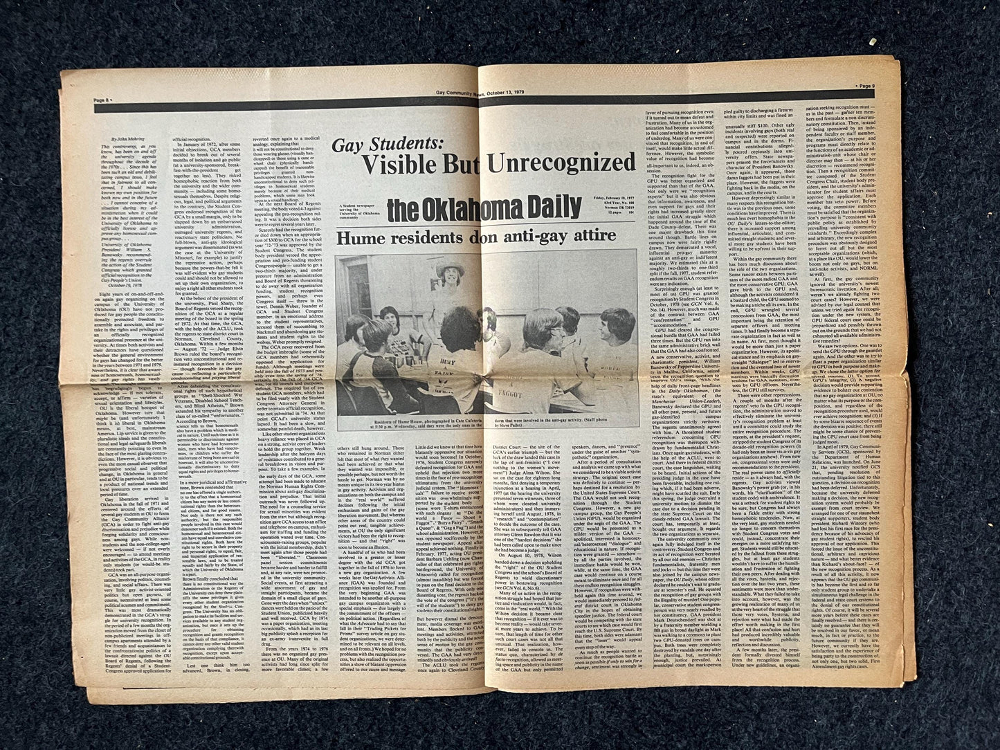 1980s Oklahoma Student Gay Pride, LGBTQIA Memorabilia, Queer Gifts Artworks, Lesbian gift, Trans Rights, Gay Books Magazines,