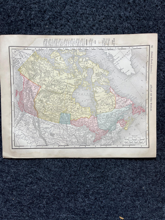 1890s Alaska & Canada, Original Atlas Maps, Vintage Wall Decor, Collectible Wall Art, Vintage Maps, Antique Gifts for Him,