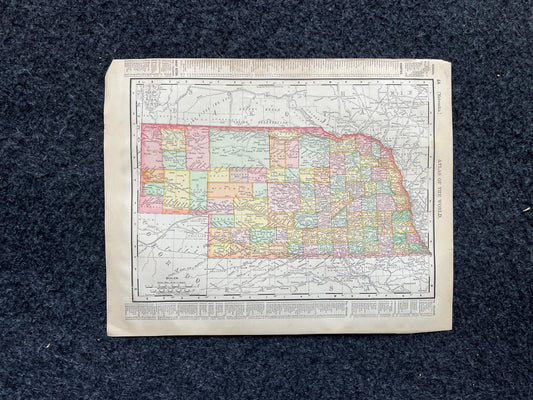 1890s Kansas & Nebraska Maps, Original Atlas Page, Vintage Wall Decor, Collectible Wall Art, Antique Gifts for Him, Wall Art