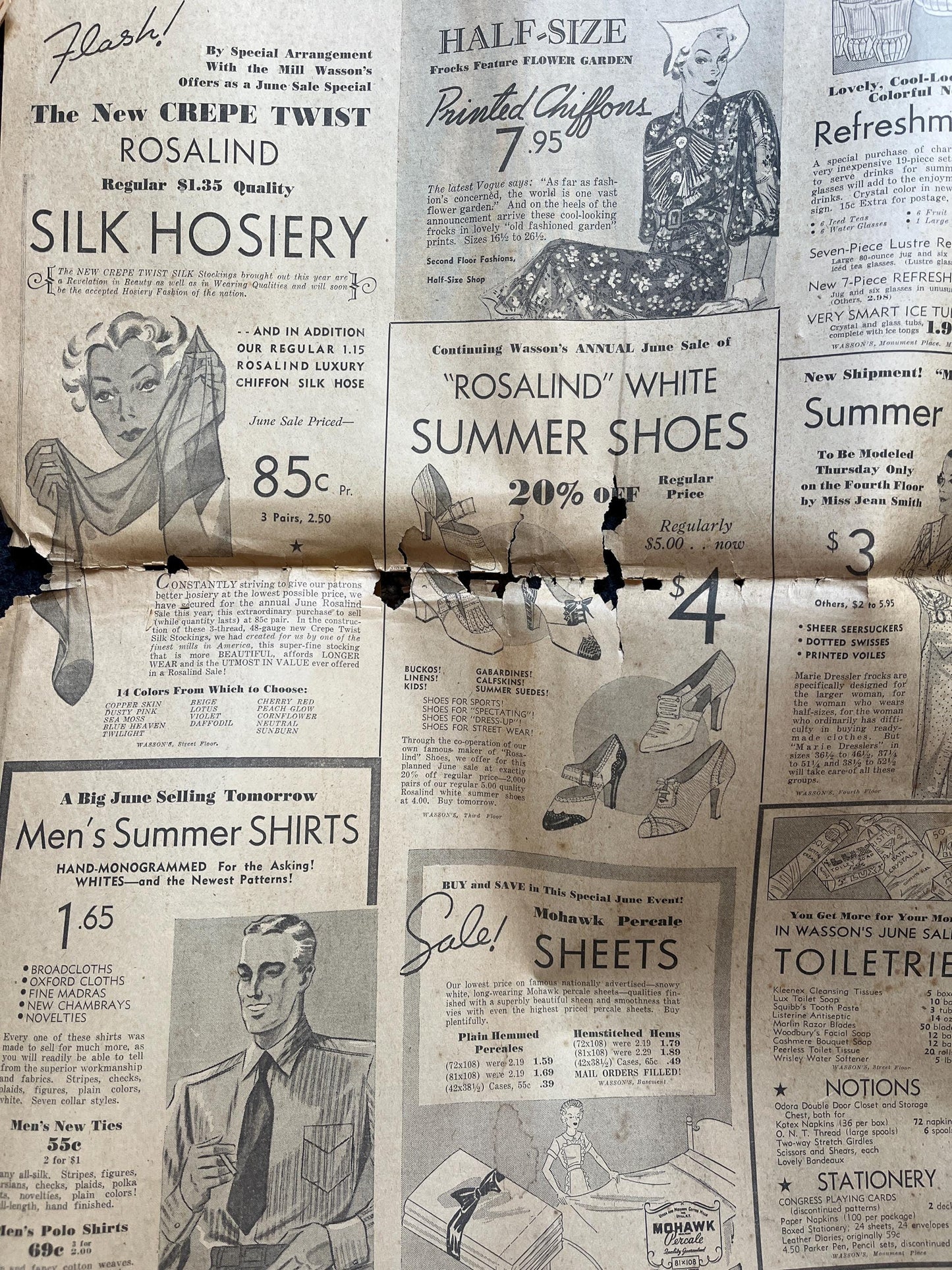 1936 New Deal Grand Project and FightGreat Depression Era Original Vintage Newspaper
