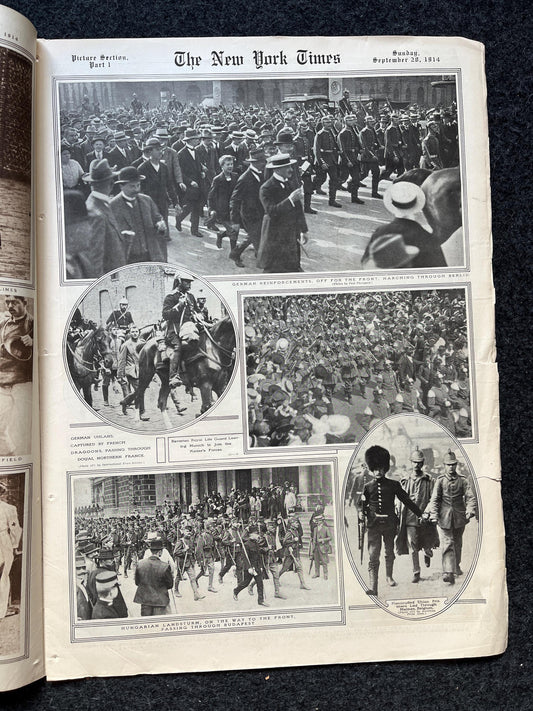 WWI Vintage Newspaper Pictorial Section, World War One Memorabilia and Gifts, History and Nerdy Souvenirs, Vintage Original Newspaper