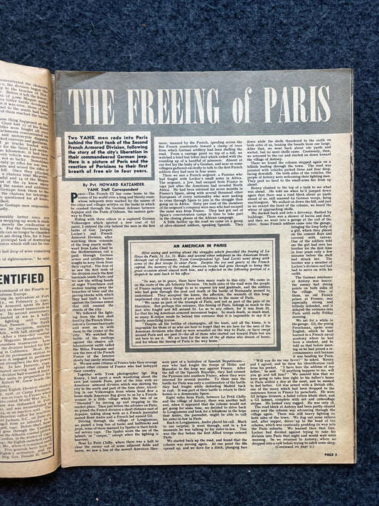 1945 WW2 Yank Magazine Collectible Military Magazine Memorabilia, Gifts for Him, Anniversary Gifts, Vintage Military Wall Decoration, Army