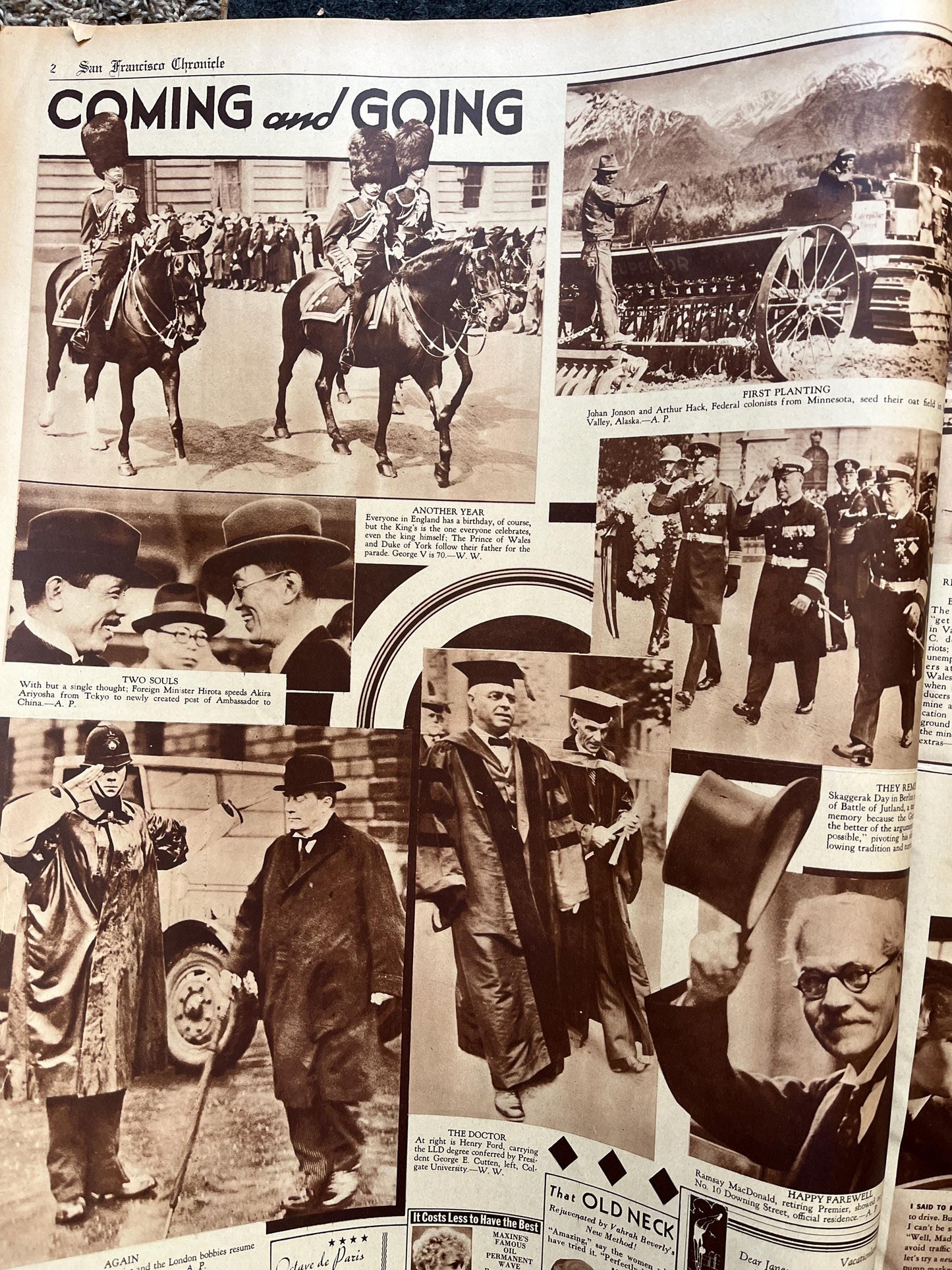 1936 SF Nightlife and Bridges, San Francisco Souvenirs, Celebration of SF Pride History, Bay Area Bridge, vintage Newspaper