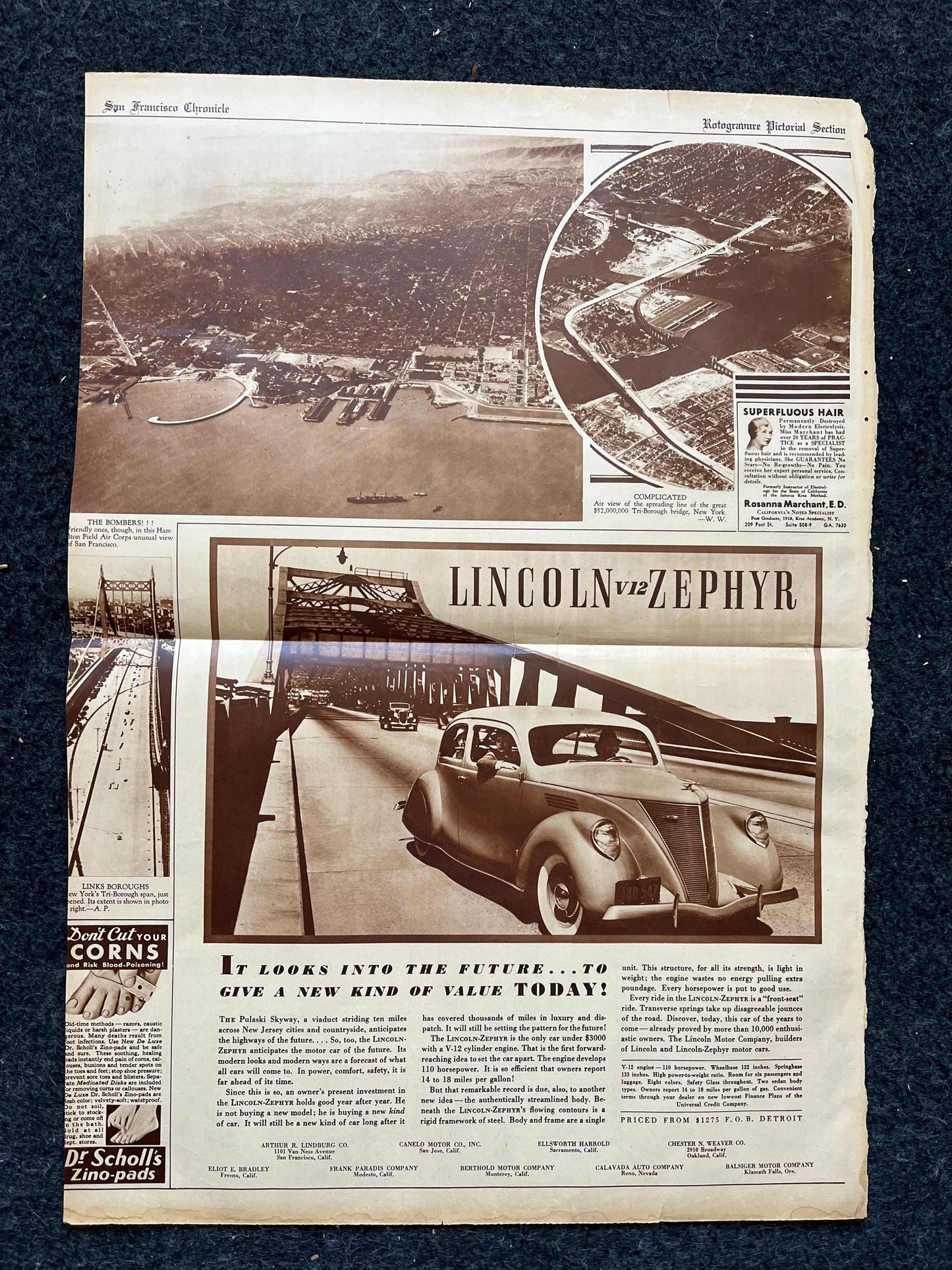 1936 Golden Gate Bridge Construction Picture, San Francisco Souvenirs, Celebration of SF Pride History, Bay Area Bridge, vintage Newspaper