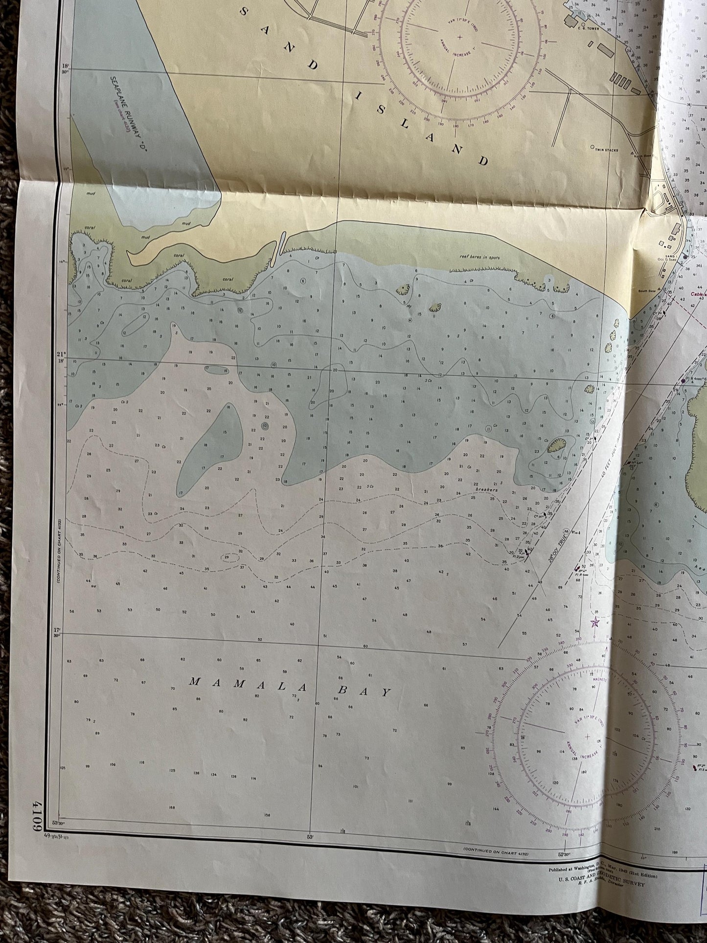 Large 1950s Map of Hawaii and Oahu 32 x 46, Pearl Harbor Maps, Vintage Travel Art, Hawaiian Artwork, Hawaiian Souvenirs Gifts, Island Art