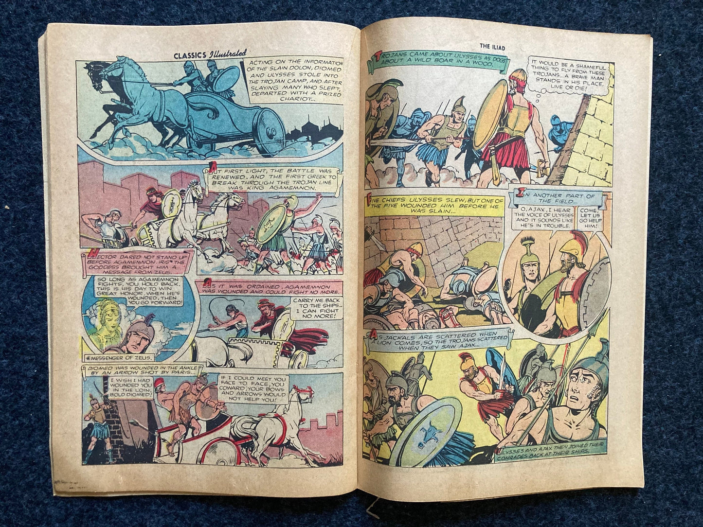 1950’s Swords and Sandals Classic Comic Books - Classics Illustrated — Mark Twain - Iliad - Men of Iron
