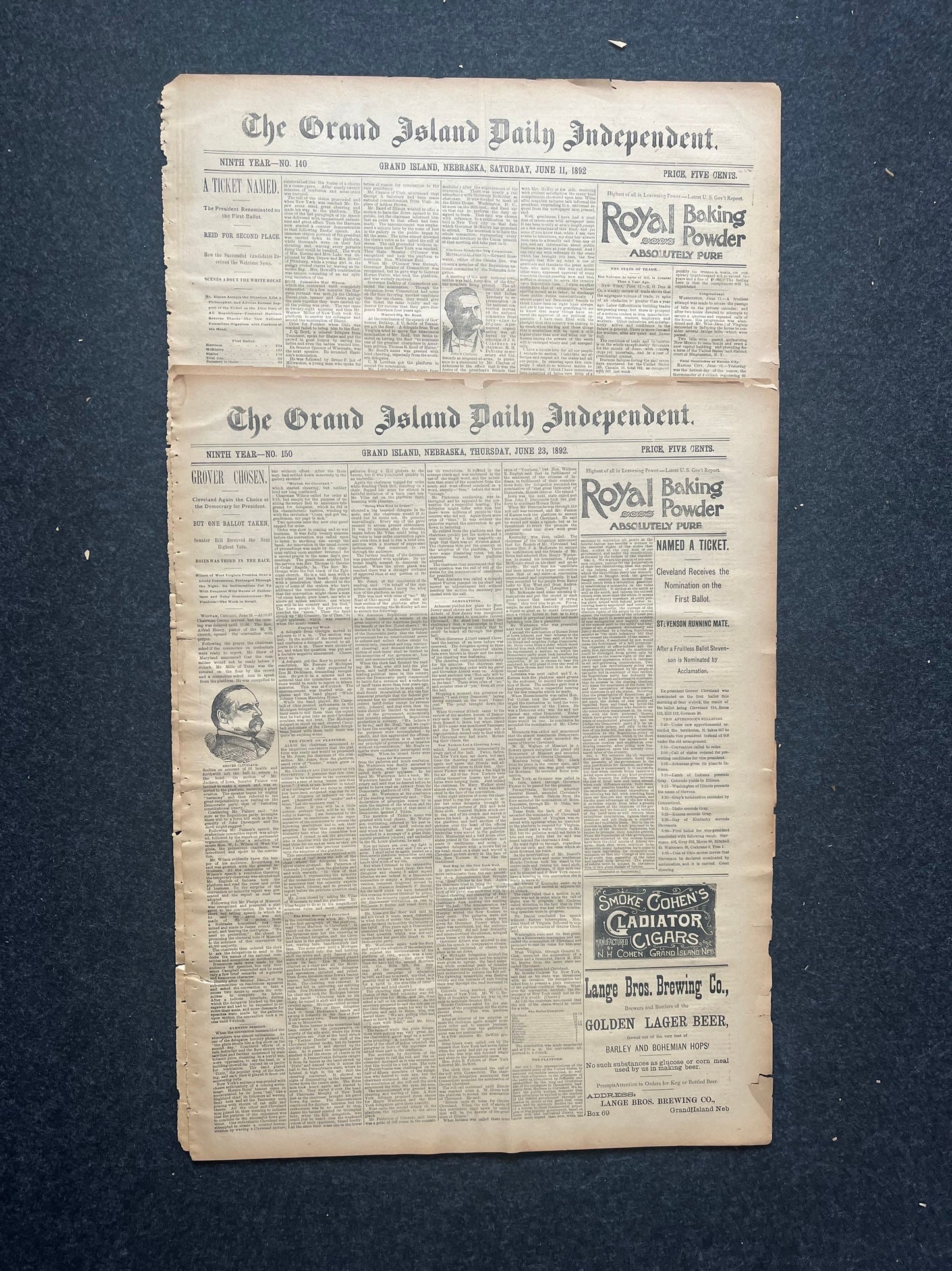 1892 Grover Cleaveland Democrat New York - US Presidential Election History, William McKinley, US Election History, Victorian Era Politics,