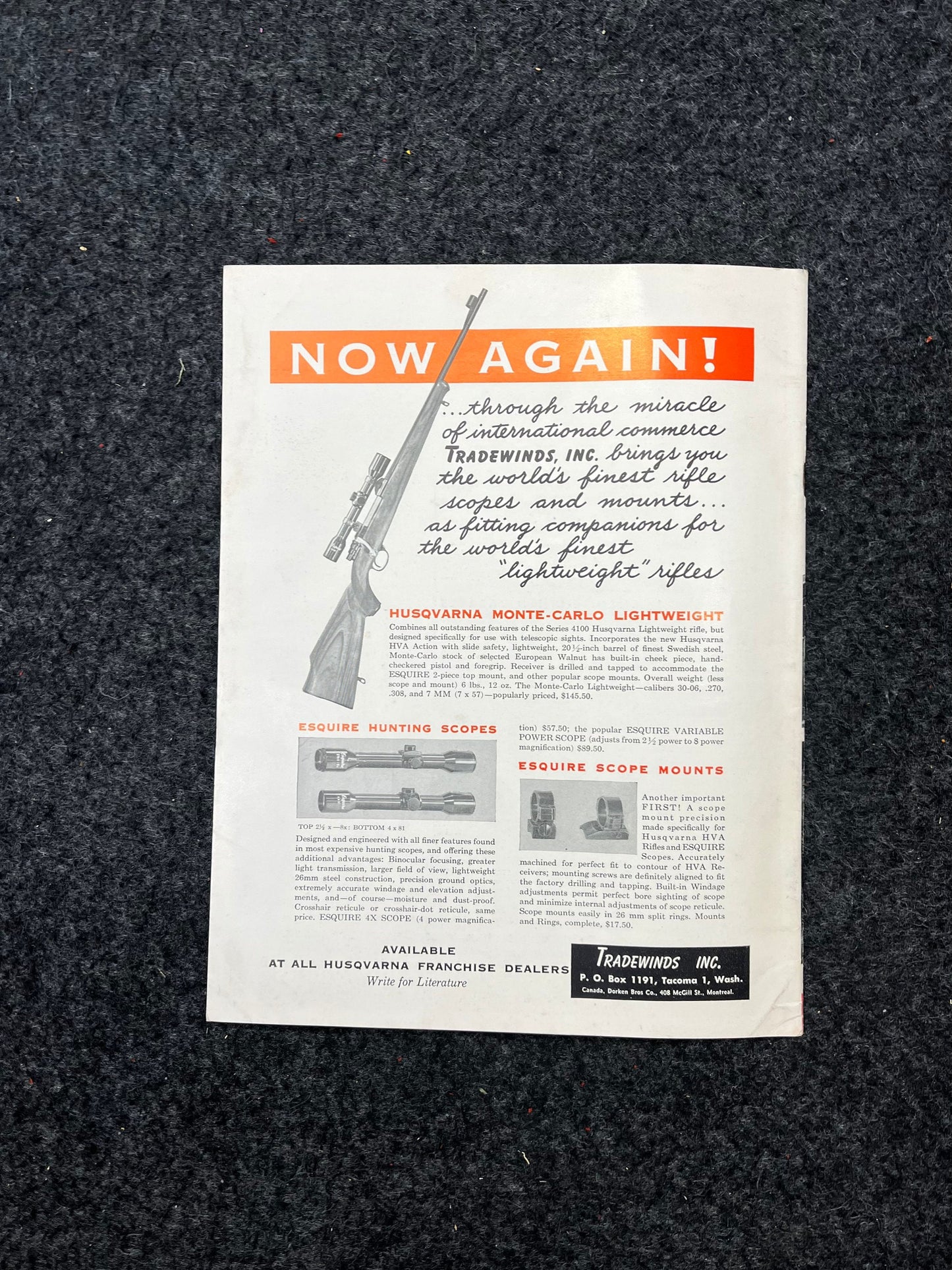 1950s Military Gun Magazine - Vintage Gun Magazines, Gifts for Hunters Men, 1950s Magazines, Military memorabilia gifts, Gun collectibles