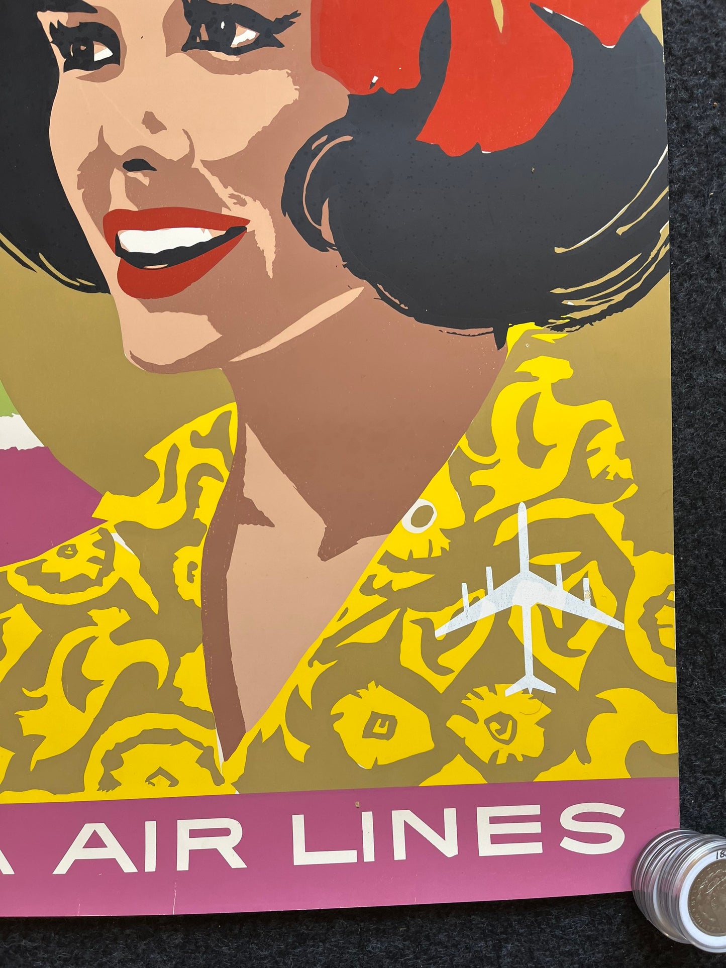 1960s Caribbean Travel Poster, Original Travel Poster, Vintage Travel Poster, Caribbean Souvenirs Wall Decor, Latino Artwork History, Travel