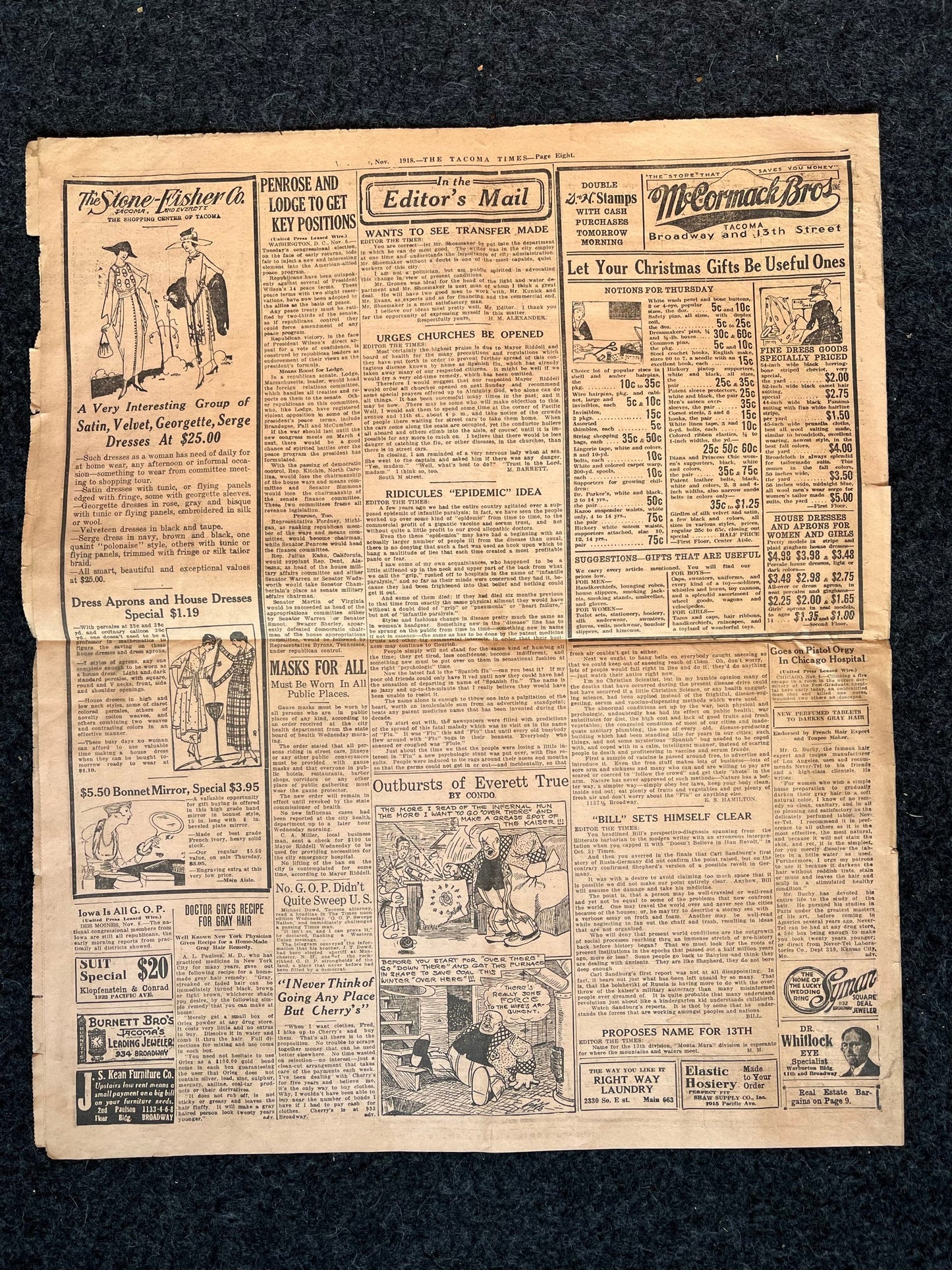 Original False Armistice World War I Peace Newspaper - Day Of – WWI Memorabilia, Historic Gifts and Newspapers, Collectible Gifts, Military