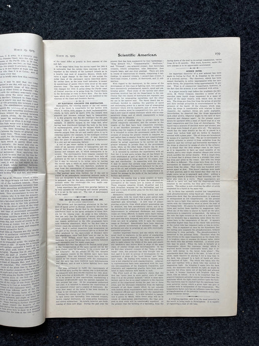 1905 NYC Hippodrome, Broadway Memorabilia , New York City NYC Memorabilia, Scientific America Newspaper, Science Education Wall Decor Gifts,
