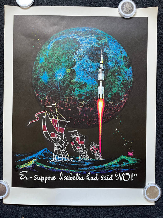 1971 Vintage NASA Science Fiction Poster by Frank Freas, Vintage Space Wall Decor, Gifts for Nerds Geeks, Space and SciFi Gifts, Apollo
