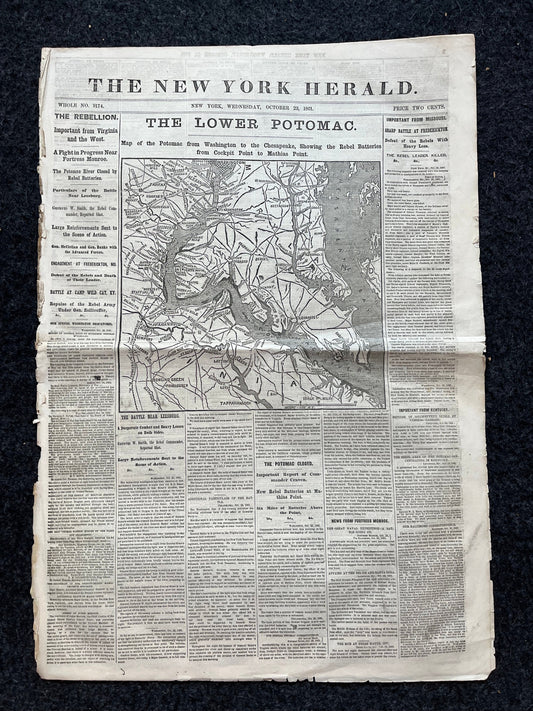 1861 Battle of Frederickton, Civil War Map Original Newspaper, Missouri History Memorabilia, Gifts for Dads Civil War Decor, Reenactment Gi