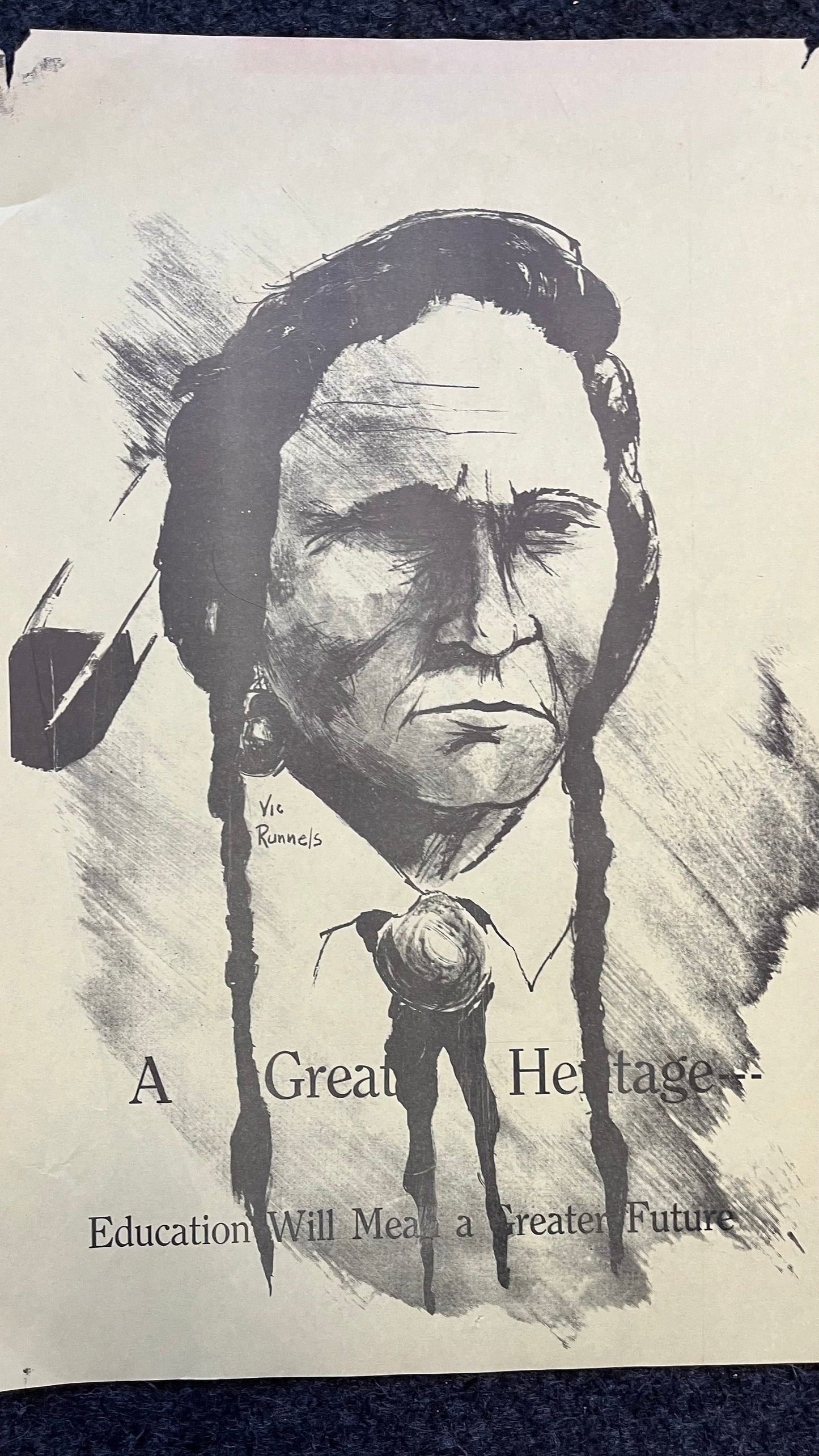 1970s Vic Runnels Native American Education Posters, Sioux Indian Tribe South Dakota Artwork, Indian Artwork and Wall Decor, Education Gifts