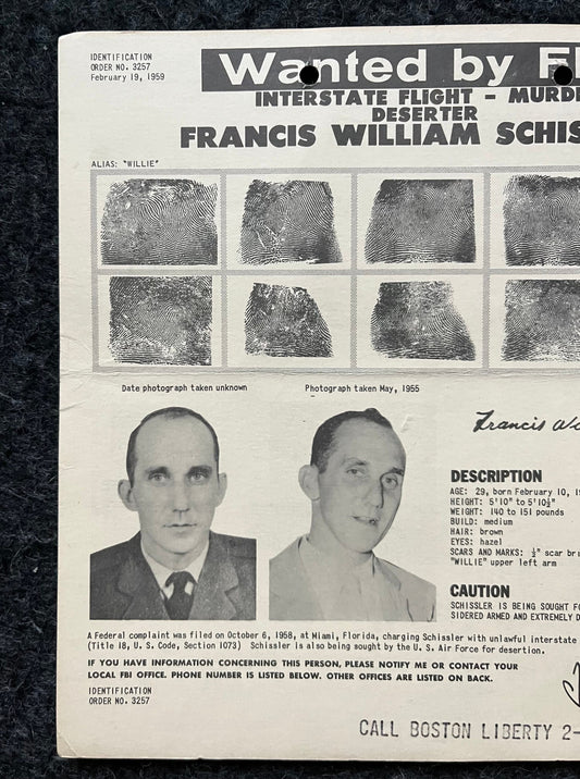 1950s FBI Wanted Poster, Vintage Serial Killer Memorabilia, Police Law Enforcement Memorabilia, True Crime Gifts Podcasts, History Gifts