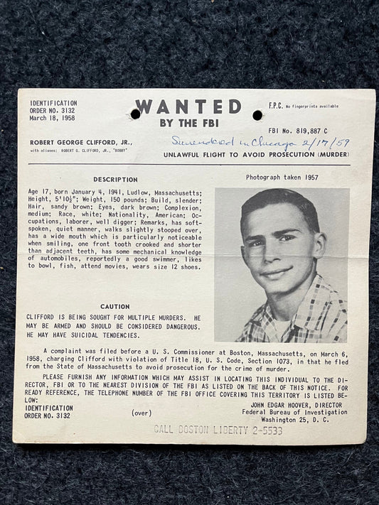 1950s FBI Wanted Poster, Vintage Serial Killer Memorabilia, Police Law Enforcement Memorabilia, True Crime Gifts Podcasts, History Gifts