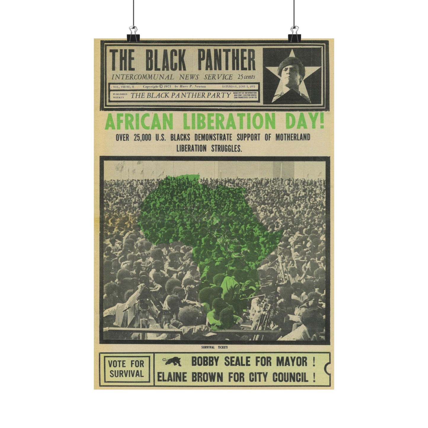 1970s African Liberation Day Black Political Party Propaganda Poster,