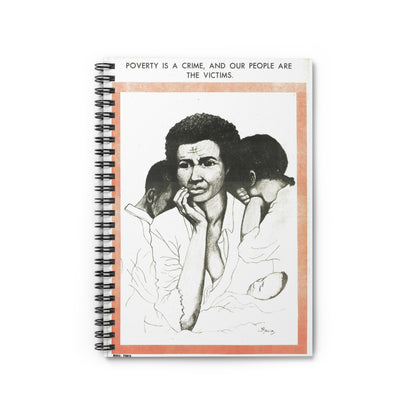 Black Panther Poverty Spiral Notebook, Education Art Civil Rights Memorabilia, Teaching Student Gifts