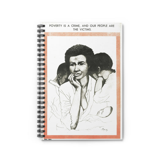 Black Panther Poverty Spiral Notebook, Education Art Civil Rights Memorabilia, Teaching Student Gifts