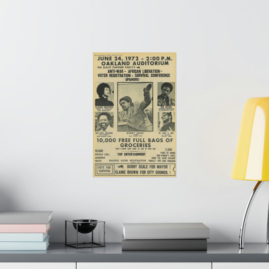 1970sCalifornia Campaign Ad Black Political Party Propaganda Poster,
