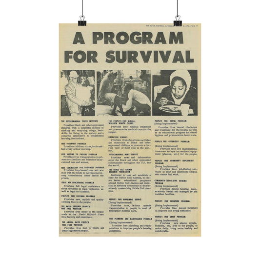 1970s Black Survival Political Party Propaganda Poster,