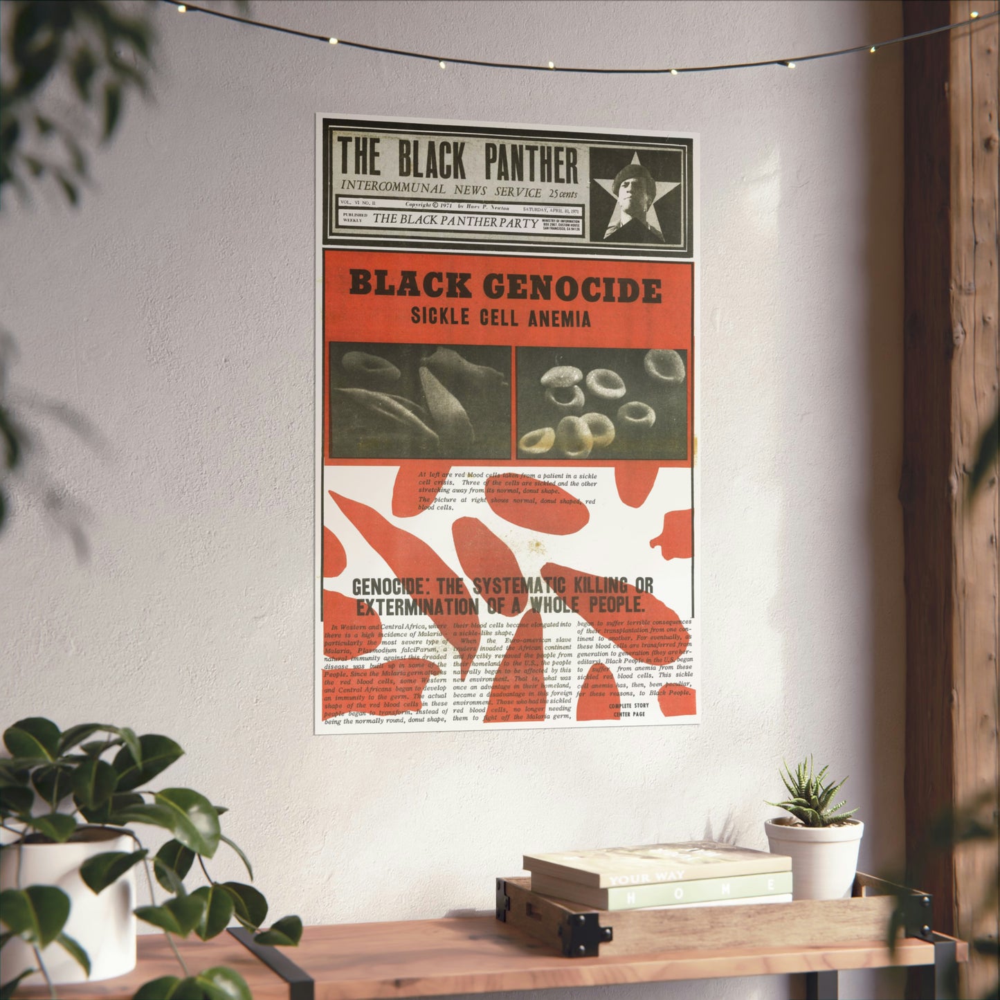 1970s Sickle Cell Anemia Black Panther Political Party Propaganda Poster,