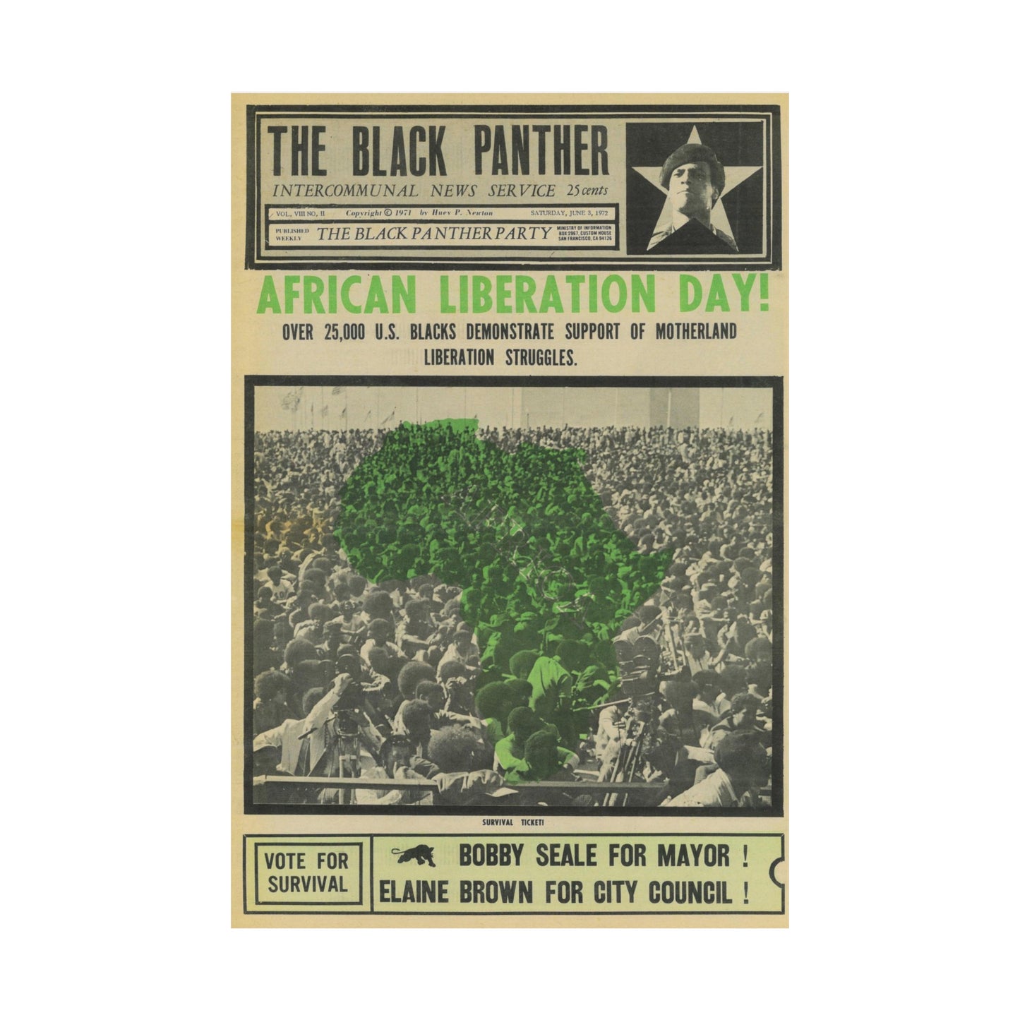 1970s African Liberation Day Black Political Party Propaganda Poster,