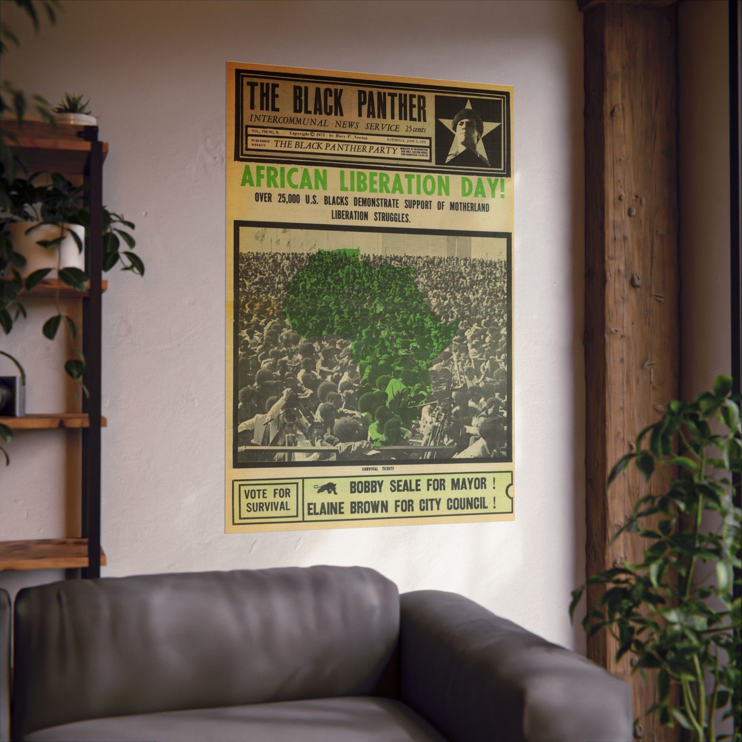 1970s African Liberation Day Black Political Party Propaganda Poster,