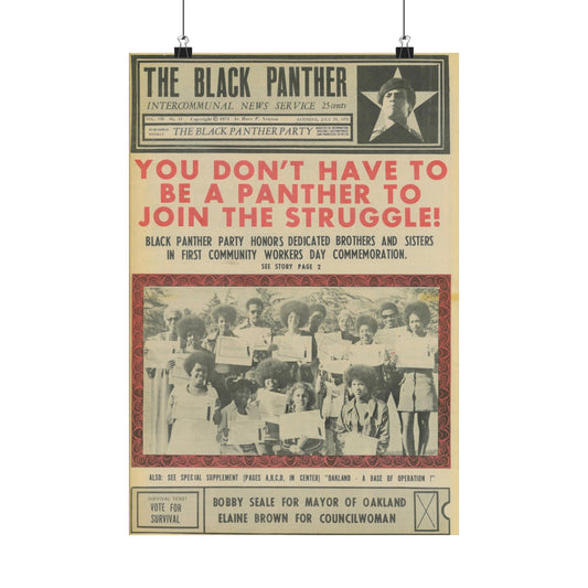 1970s Black Political Party Propaganda Poster, Black Art Gifts Wall Decor,