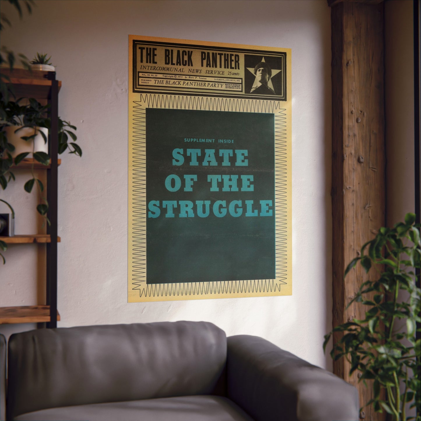 1970s State of The Struggle Black Political Party Propaganda Poster,
