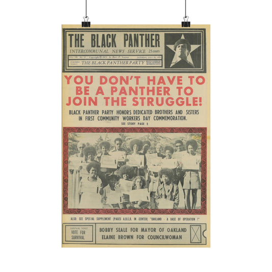 1970s Black Political Party Propaganda Poster, Black Art Gifts Wall Decor,